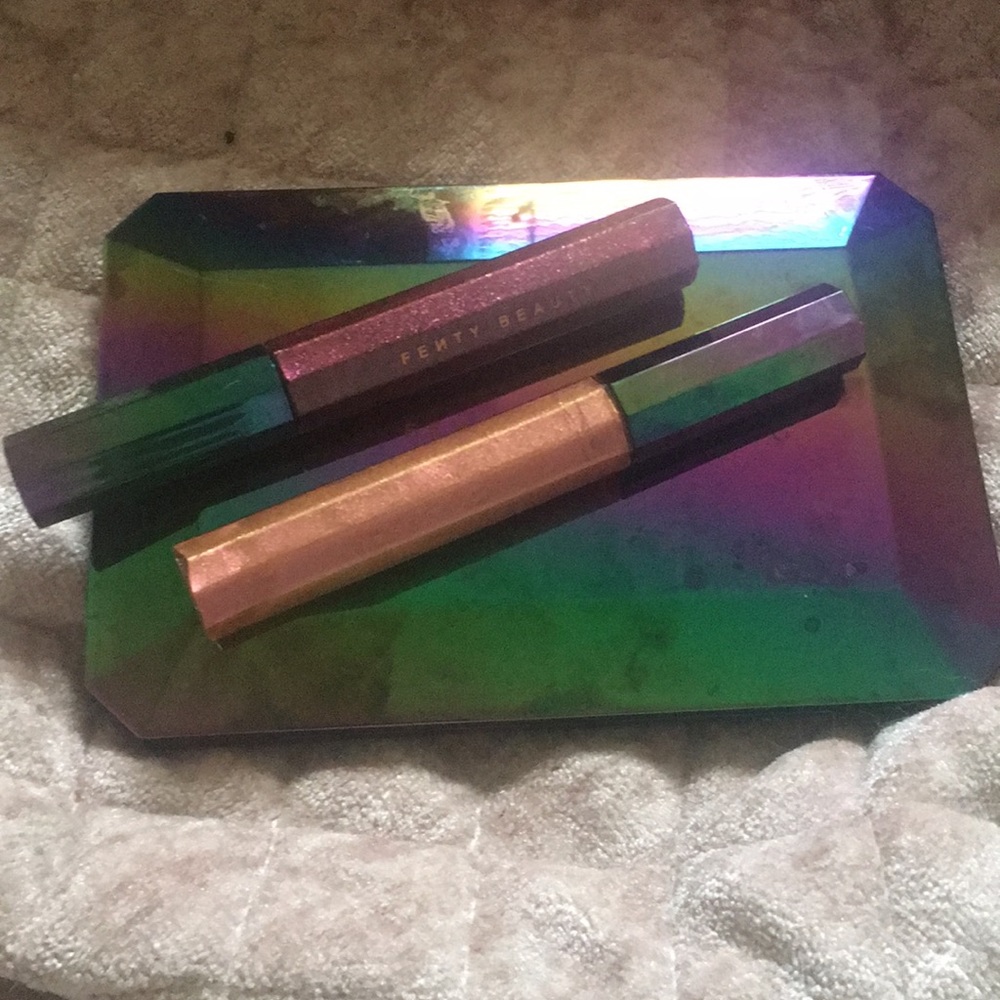 Fenty Galaxy eyeshadow palette and two lip glosses
